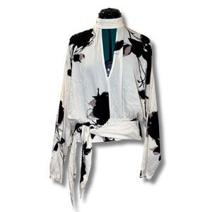 Free People NWOT Say You Love Me Floral Choker Blouse [L]